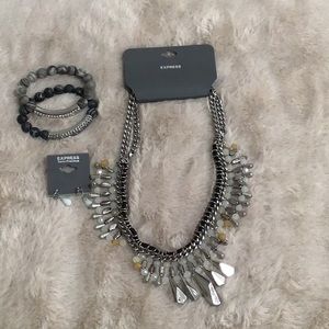 🆕 EXPRESS Jewelry Assortment 4-Pieces Bundle (Necklace, Bracelet, Earrings)